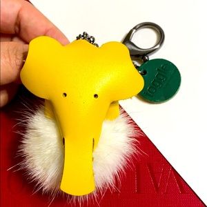 🖤leather & Mink💕fur handmade keychain NEW